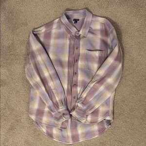 J. Crew Purple and Cream Plaid Button-Down Shirt